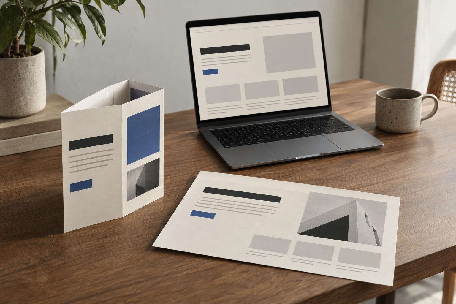 Un système typographique cohérent présenté sur un site et des supports imprimés