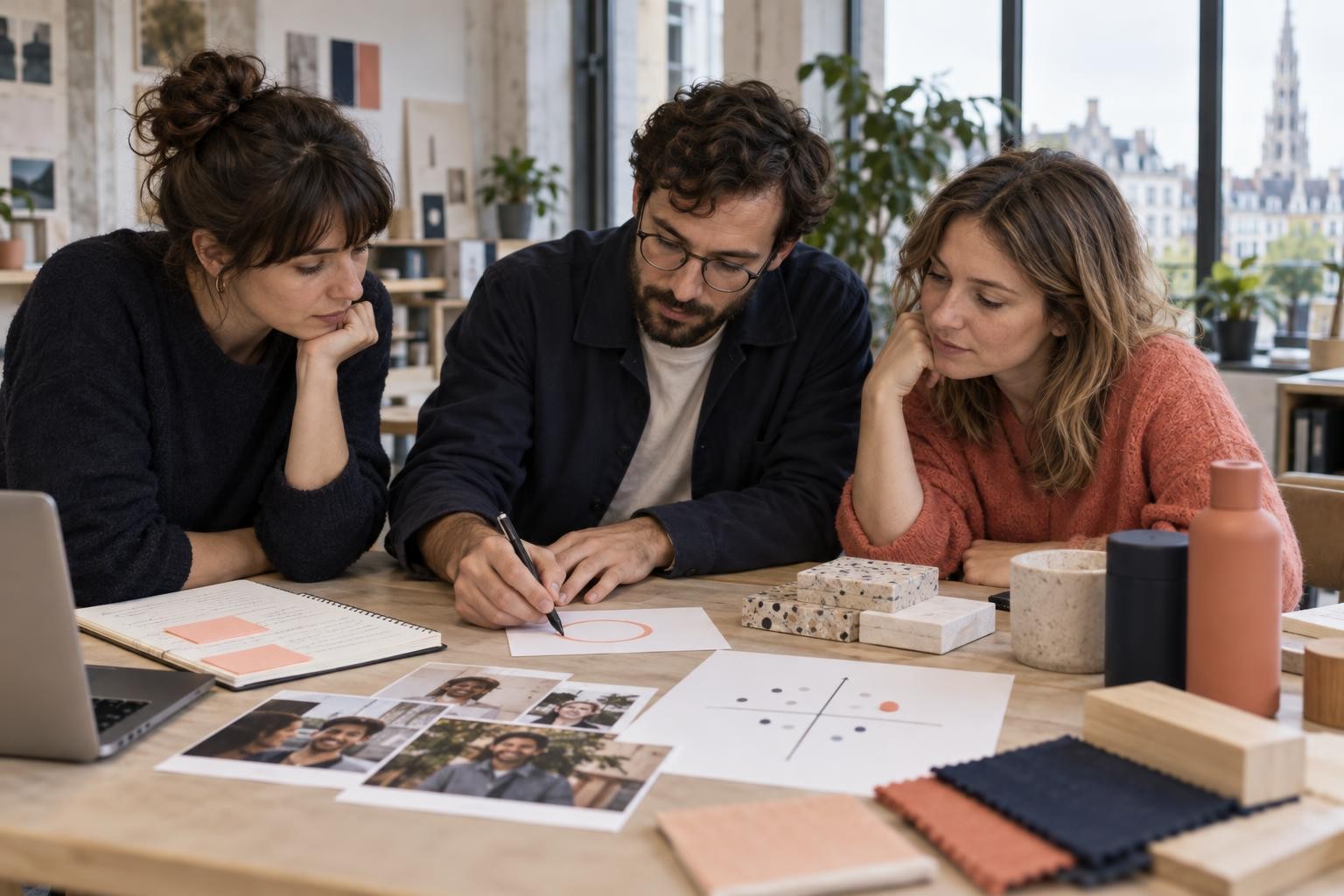 Une petite équipe compare les besoins clients et les points forts de son offre